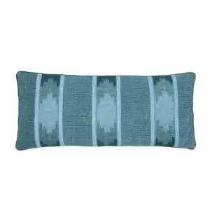 Image of Bedeck of Belfast Emaya Embroidered Cotton Cushion - Blue