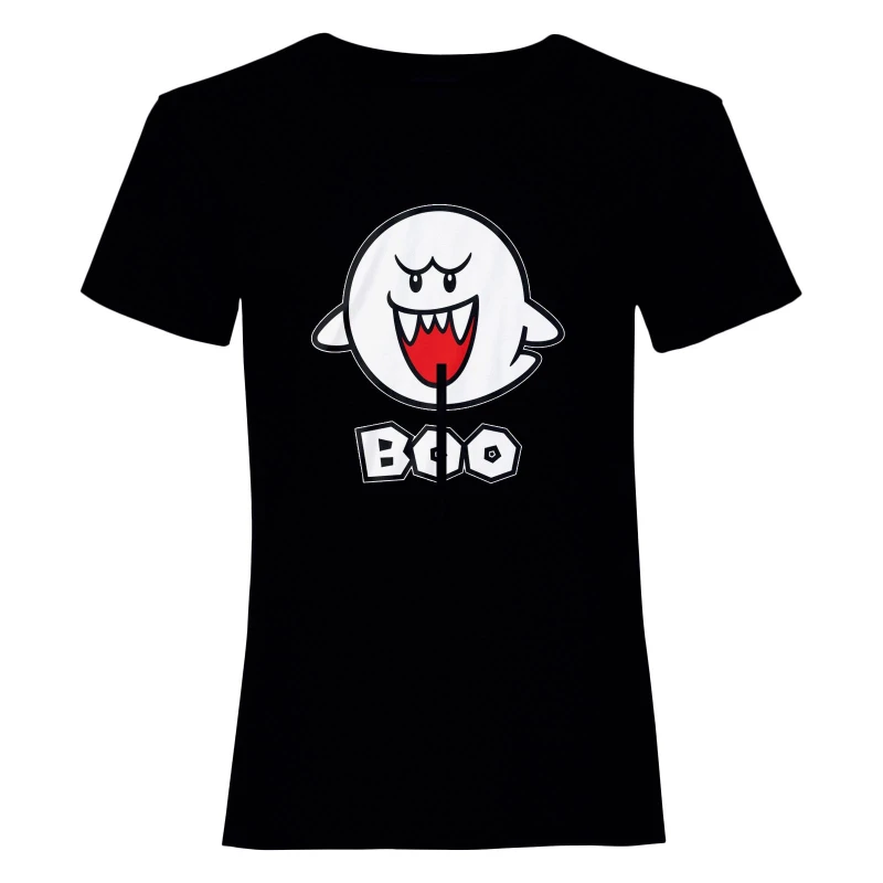 Image of Super Mario Mens Boo T-Shirt in Black Size: Medium Black Male M