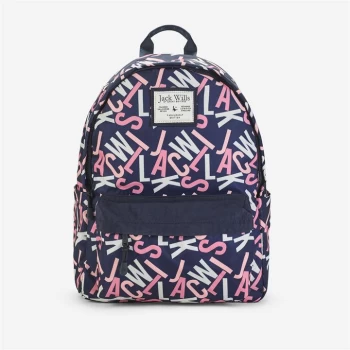 Image of Jack Wills Claremont Backpack - Pink Navy Graph