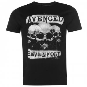 Image of Official Avenged Sevenfold (A7X) T Shirt - Three Skulls