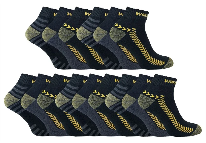 Image of Sock Snob Sock Snob Men 15 Pairs Multipack Ankle Trainer Socks: Low-Cut Reinforced Work Socks Size: 6-11 Multi 6-11 Male 5056632607556