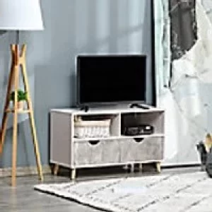 Image of Homcom TV Stand with Drawers Fir Gray