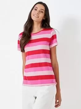 Image of Crew Clothing Breton T-Shirt - Pink, Size 14, Women