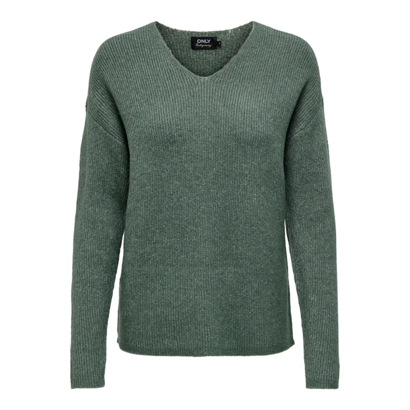 Image of Only Womens knitted v-neck sweater Only Camilla Gris Female S
