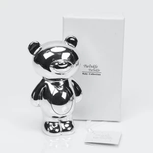 Image of Twinkle Twinkle Silver-Plated Teddy Bear Baby Money Box