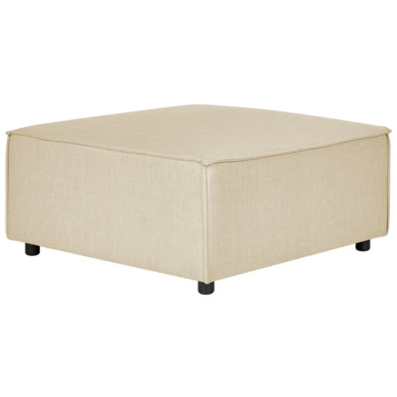Image of Beliani Ottoman Aprica Faux Linen Beige