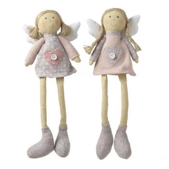 Image of Sitting Pink & Grey Dress Angel By Heaven Sends (One Random Supplied)