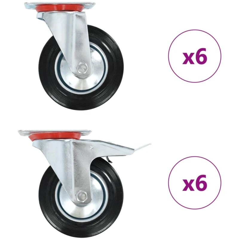 Image of VIDAXL 12 pcs Swivel Casters 160 mm Vidaxl 8719883718194