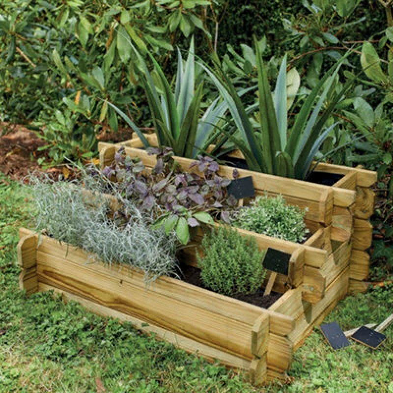 Image of Cerland Angelic 3 Tiered Wooden Raised Bed - W80Cm X H36Cm X D60Cm - Traditional - Pressure Treated