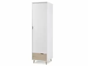 Image of LPD Stockholm White and Oak 1 Door Single Wardrobe Flat Packed