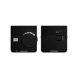 Image of Sangamo Electronic Wireless Thermostat with Digital Display Black - CHPRSTATDRFB
