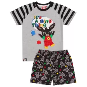 Image of Bing Bunny Boys Its A Bing Thing Short Pyjama Set (3-4 Years) (Grey/Black)