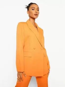 Image of Boohoo Brights Oversized Blazer - Orange, Size 10, Women