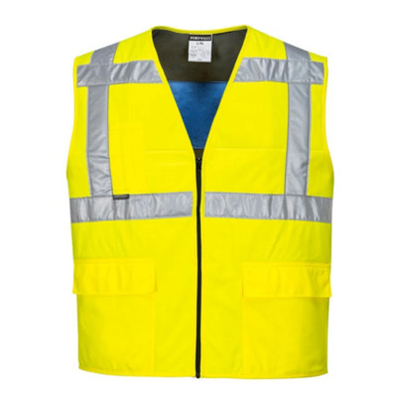 Image of Portwest Cooling Class 2 Hi Vis Waistcoat CV02YERXX/3X Colour: Yellow