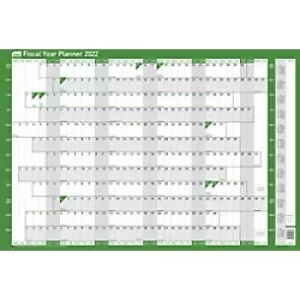 Image of SASCO Mounted Fiscal Year Planner 2021, 2022 Landscape Green 91.5 x 61 cm