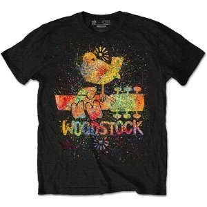 Image of Woodstock - Splatter Mens Large T-Shirt - Black