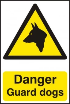 Image of Danger Guard Dogs Sign, S/A S.Rigid PVC