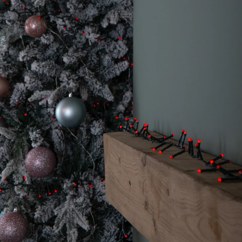 Image of 9m 360 LED Battery Operated Christmas BerryBrights String Lights in Red