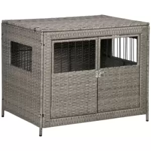 Image of PawHut Wicker Dog Cage Crate w/ Cushion for Medium Large Dogs 85 x 61 x 70 cm