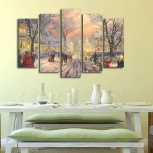 Image of 5PATNOEL-4 Multicolor Decorative Canvas Painting (5 Pieces)
