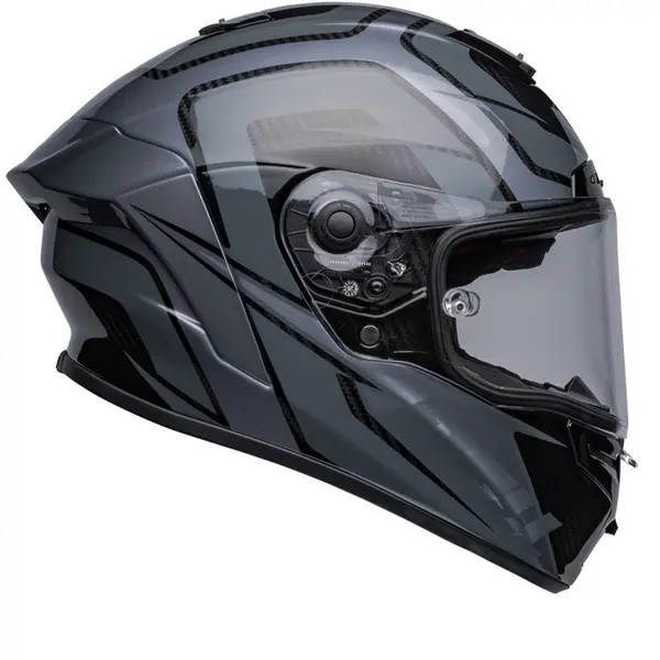 Image of Bell Race Star DLX Flex Labyrinth Design Gloss Black Grey Full Face Helmet S