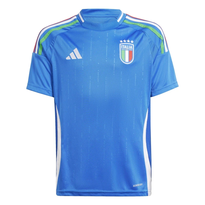 Image of adidas Italy Home Shirt 2024 Juniors Blue male 7-8 Years