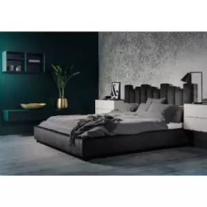 Image of Glexton Bed Small Double Plush Velvet Black