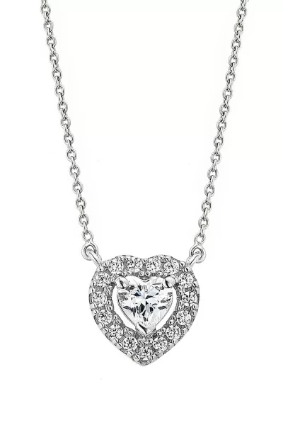 Image of Tessa White Gold Heart Lab Grown Diamond Necklet