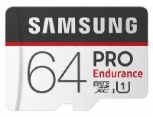 Image of Samsung PRO Endurance MicroSDXC 100MBs UHSI Card with SD Adapter 64GB