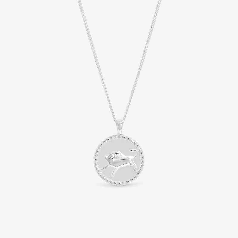 Image of Simply Silver Womens Sterling Silver 925 Zodiac Pendant - Taurus Silver Female One Size