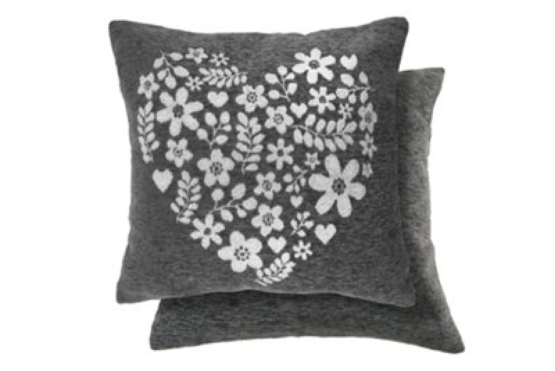 Image of Love Heart Cushion Cover In Charcoal