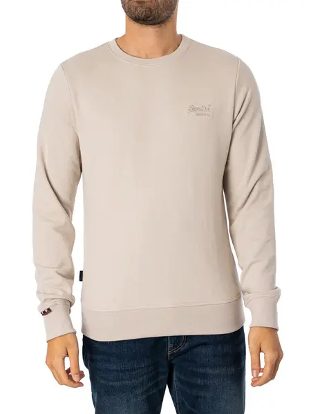 Image of Superdry Essential Logo Sweatshirt Light Stone Beige M