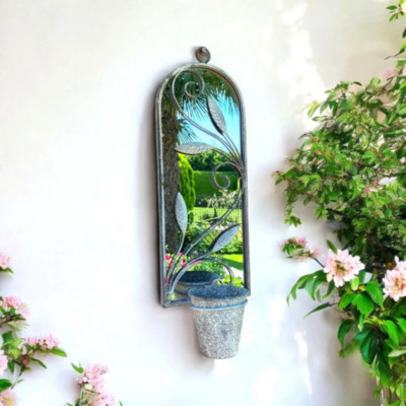 Image of 64Cm Wall Mirror With Single Planter