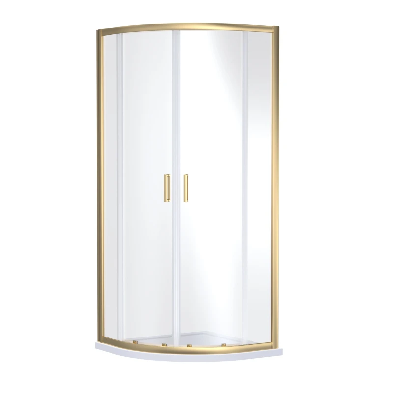 Image of Balterley Quadrant Safety Glass Shower Enclosure Brushed Brass 6mm 900mm Metallics unisex