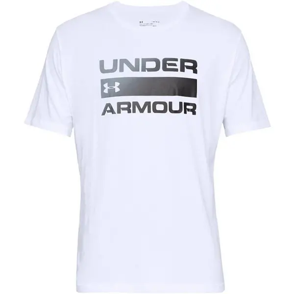 Image of Under Armour Team Wordmark Short Sleeve T Shirt Mens S White 62117501350