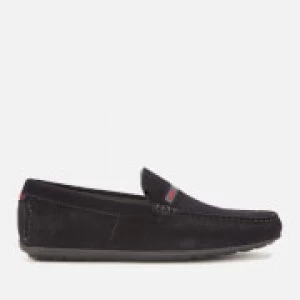 Image of Hugo Boss Dandy Suede Moccasin Loafers Navy Size 9 Men
