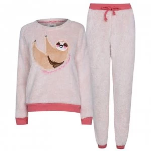 Image of Chelsea Peers Fluffy Sloth Pyjamas - Pink