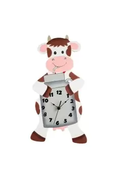 Image of Fantasy Fields Childrens Happy Farm Wooden Cow Wall Clock Kids Bedroom