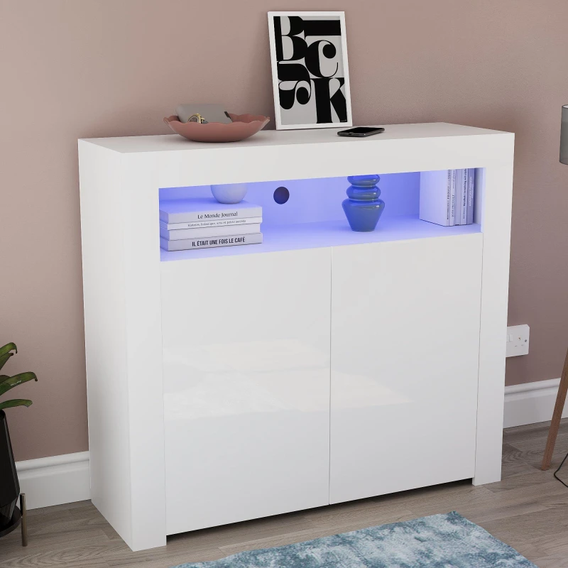 Image of Lassic Vida Designs Nova 2 Door Multi LED Sideboard White unisex 2 Door