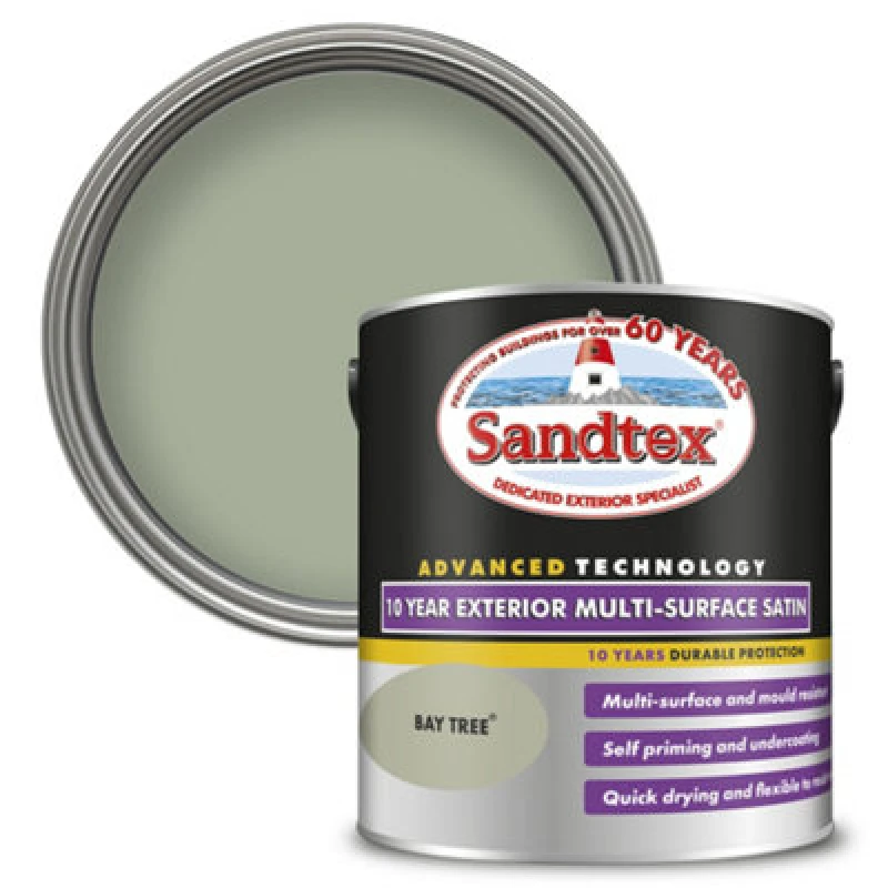 Image of SANDTEX Sandtex - 10 Year Exterior Multi Surface Satin - Bay Tree - 2.5L 5100996