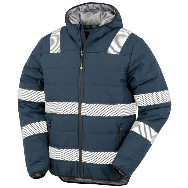Image of Result Result Men Ripstop Safety Padded Jacket in Navy Size: Medium Navy M Male 5059699642072