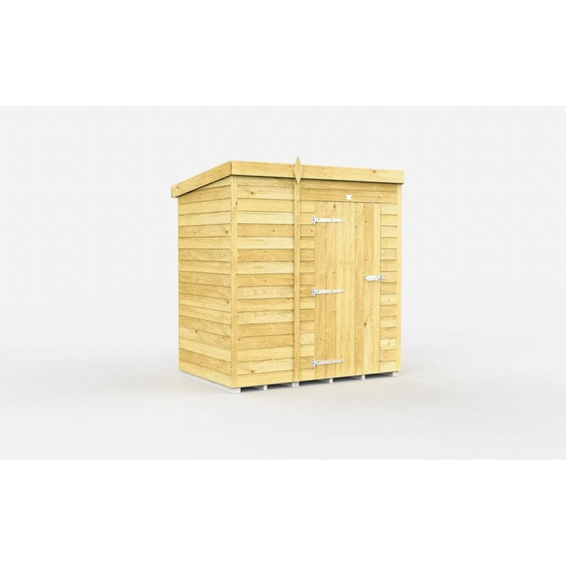 Image of Buttercup Farm 5 x 4 Feet Pent Shed - Single Door W/O Windows - L118 x W158 x H201cm in Brown Brown Unisex