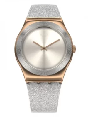 Image of Swatch Ladies Holiday Irony Grey Sparkle Watch YLG145