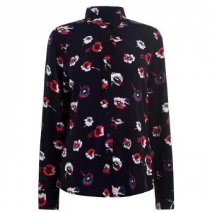 Image of Gant Poppy Print Shirt - 433 Evening Blu