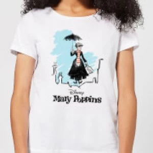 Image of Mary Poppins Rooftop Landing Womens Christmas T-Shirt - White - L