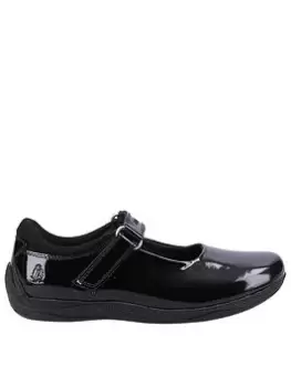 Image of Hush Puppies Marcie Patent Junior School Shoe - Black, Size 11 Younger