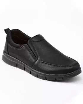 Image of Cotton Traders Mens Lightweight Slip-On Shoes in Black