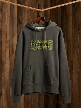 Image of Superdry Canvas Hoodie - Charcoal, Size XS, Men