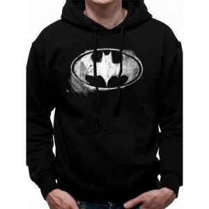 Image of Batman - Mono Distressed Logo Mens X-Large T-Shirt - Black