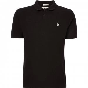 Image of Original Penguin Raised Rib Short Sleeve Polo Shirt - Black